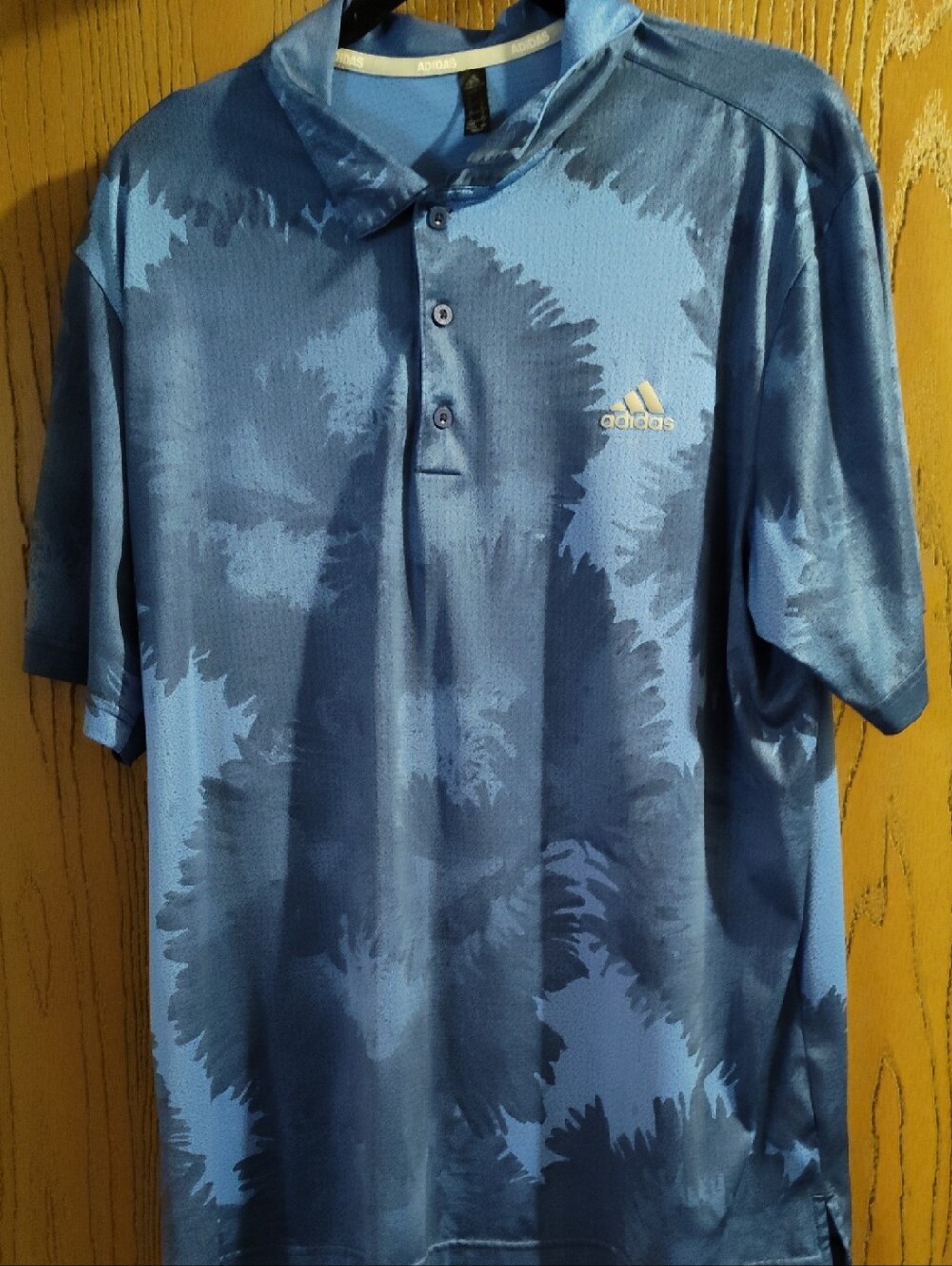 Adidas Men’s Blue Camouflage-Pattern Golf Polo